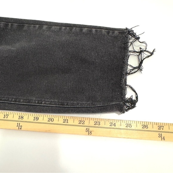 Hippie Denim Real Cheeky Distressed Raw Hem Button Fly Stretch Jeans sz 28 Black - Picture 10 of 12